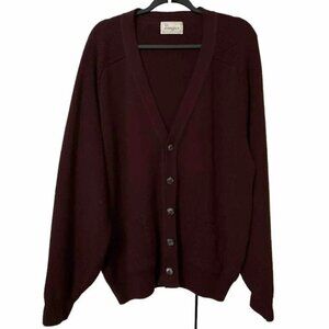 Vintage Ingo Dark Purple Wool Blend Grandpa Cardigan Academia XL